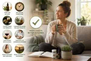 Infographic depicting how to avoid over consuming cannabis