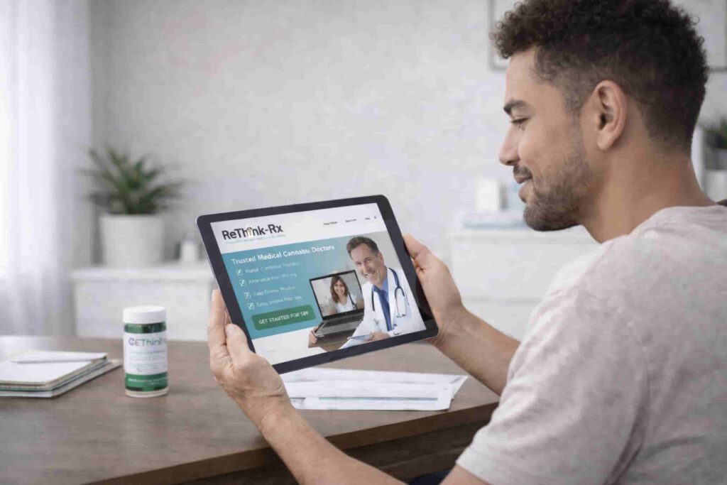medical cannabis patient chooses a reliable and professional online medical card provider, rethink-rx