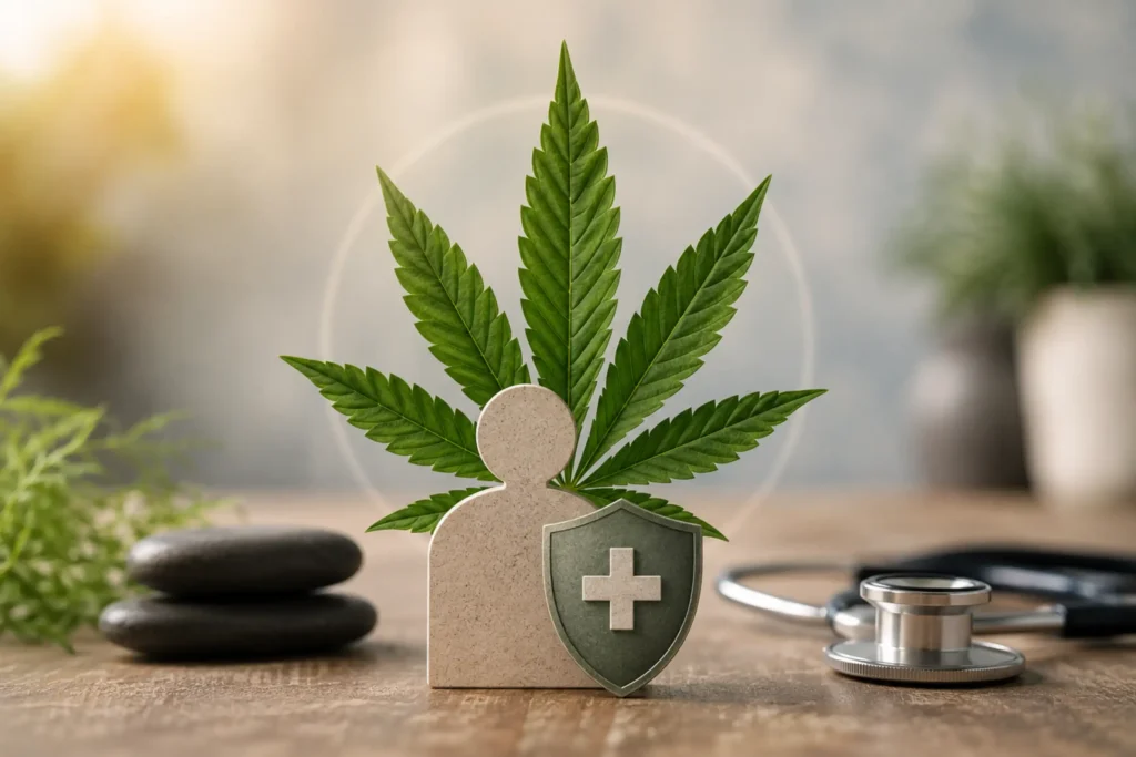 Medical cannabis eligibility concept representing health conditions, patient safety, and medical marijuana certification in Virginia.