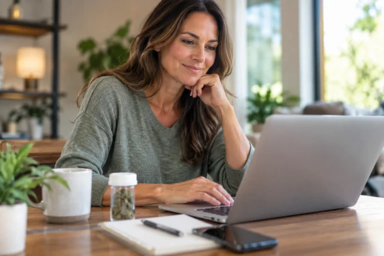 Virginia medical cannabis patient completing a medical marijuana certification renewal through a convenient telehealth appointment.
